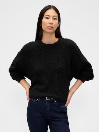 Fuzzy Oversized Crewneck Sweater | Gap (CA)