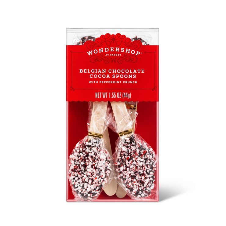 Belgian Chocolate Cocoa Spoons with Peppermint - 4ct - Wondershop&#8482; | Target