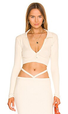 Mona Cropped Polo Sweater 
For Love & Lemons | Revolve Clothing (Global)