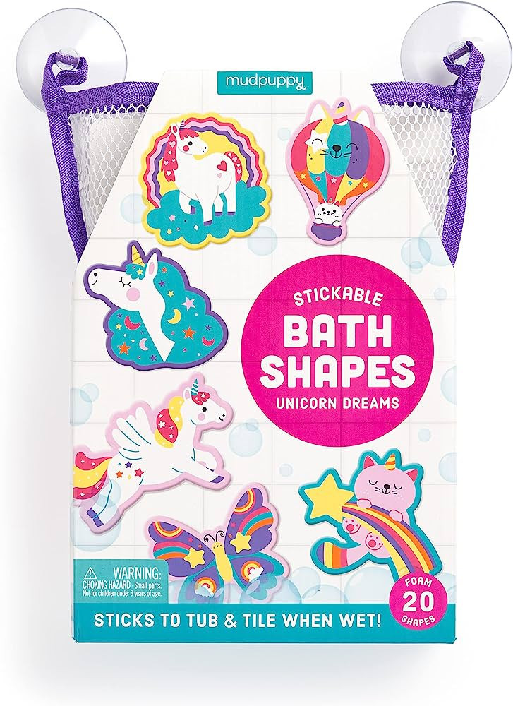 Mudpuppy Unicorn Dreams – 20 Stickable Magical Foam Shapes for Bath Time Entertainment with Mes... | Amazon (US)