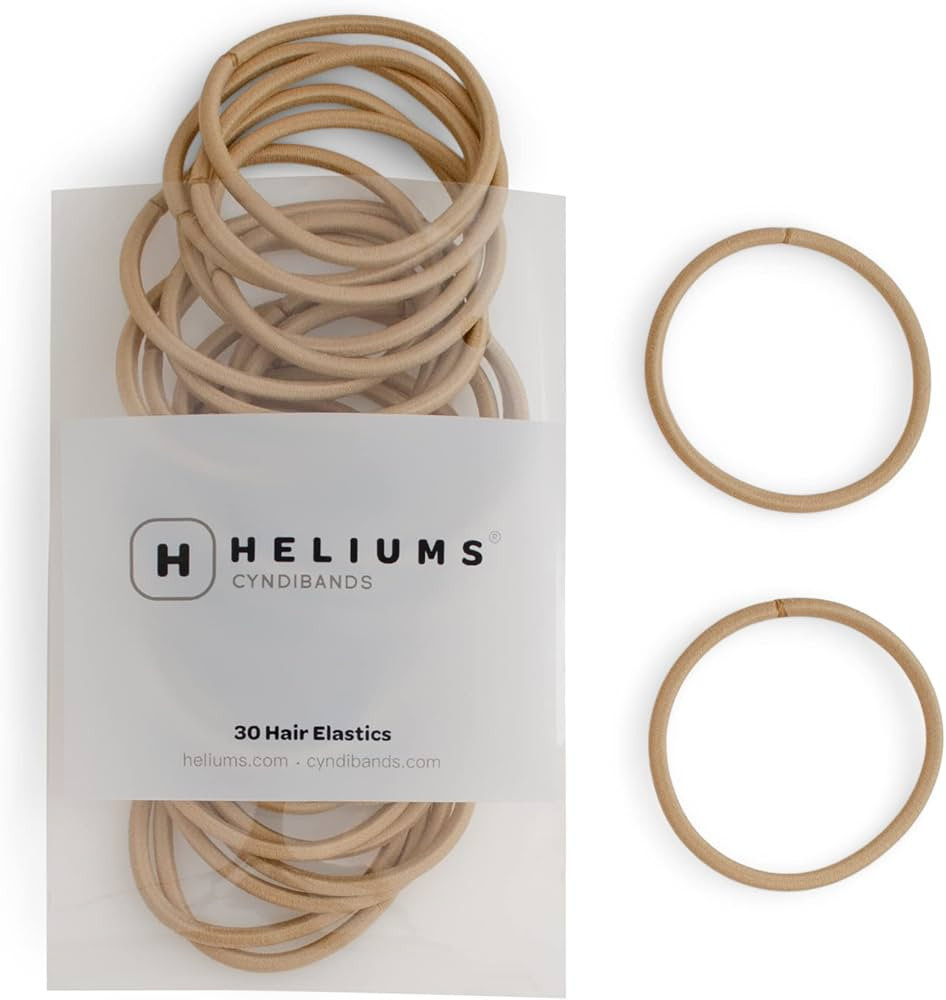 Heliums Medium Blonde Large Hair Elastics, 2.25 Inch 4mm Ponytail Holders, Match Your Hair Color ... | Amazon (US)
