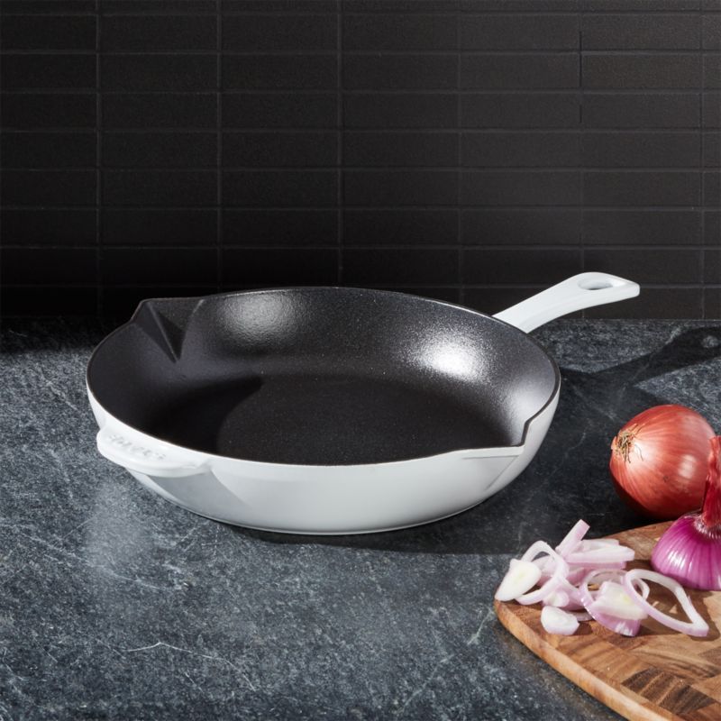 Staub White 10" Fry Pan + Reviews | Crate and Barrel | Crate & Barrel