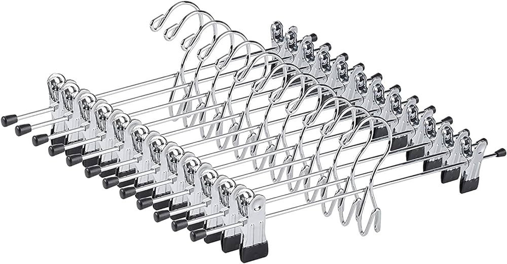 Amber Home 26 Pack Heavy Duty Add on Metal Pants Skirt Hangers, Stackable Add-on Metal Clothes Ha... | Amazon (US)