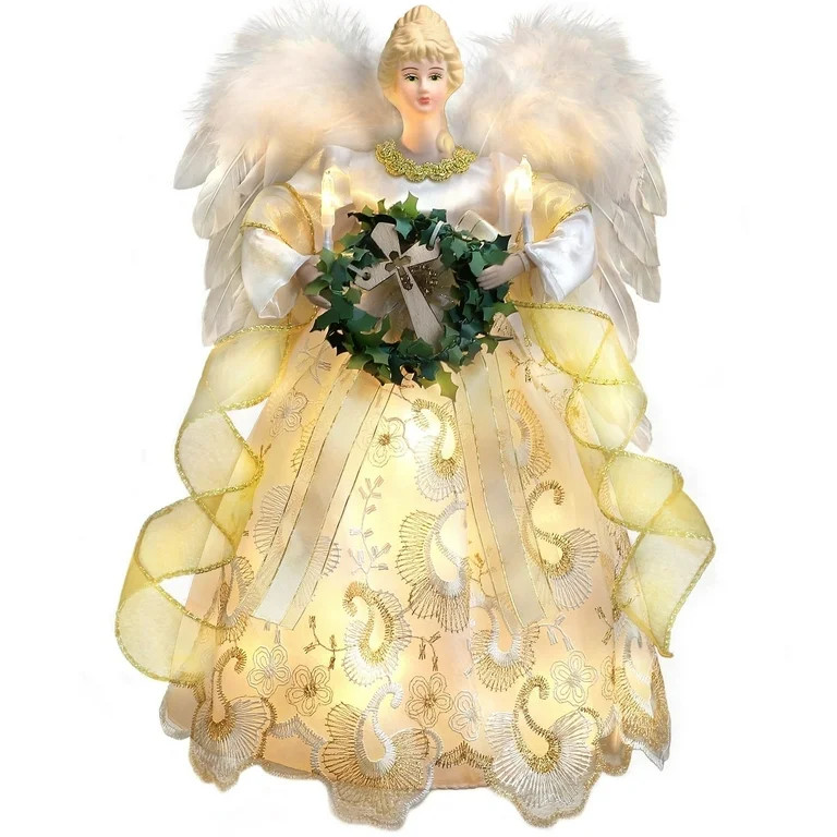 Ayieyill Angel Treetop, 12-Inch, Christmas Angel Tree Topper, Lighted Angel Tree Topper White -Ch... | Walmart (US)