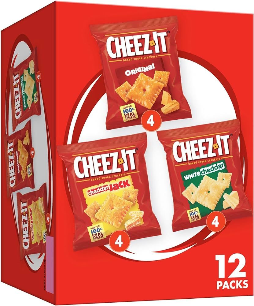 Cheez-It Cheese Crackers, Baked Snack Crackers, Lunch Snacks, Variety Pack, 12.1oz Box (12 Packs) | Amazon (US)