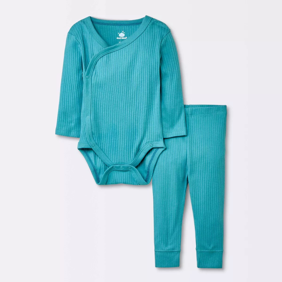 Baby Wide Rib Side Snap Bodysuit & Pants Set - Cloud Island™ Blue | Target