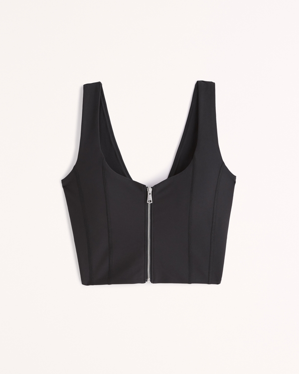 YPB Zip-Front Sweetheart Slim Tank | Abercrombie & Fitch (US)