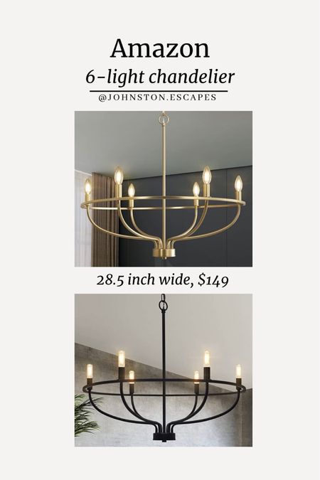 This 28.5inch chandelier from Amazon is such a great find at $149!  It comes in both gold and black and would be a timeless addition to any room!! Mine just came in today, and will be replacing an old fan light in my master room - very easy to assemble and great quality - highly recommend!

#LTKFind #LTKhome #LTKsalealert