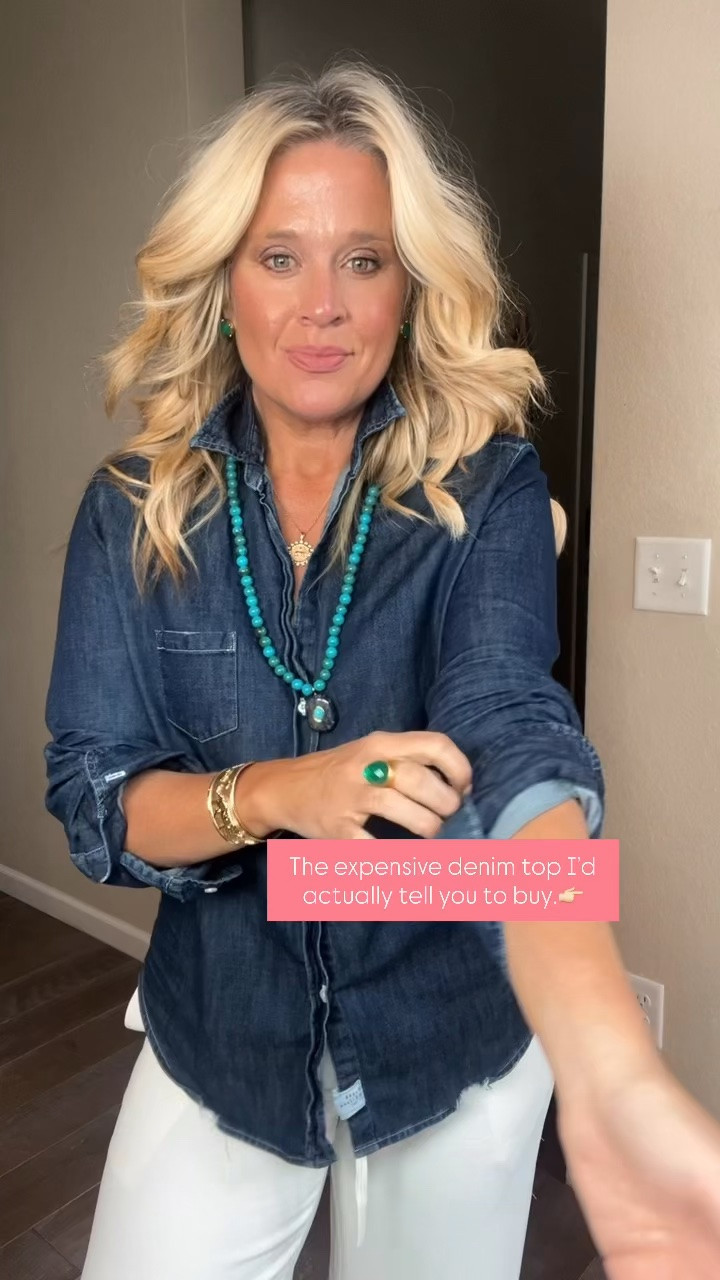 ✨Tap the bell, save and ❤️ start here over 40 fashion, midlife style, midsize fashion and luxury looks for less.  

⬇️Sizing information:
Medium (size down if in between sizes.) 

The expensive denim top I’d actually tell you to buy.

👑 Helping you look good, feel good.-Lindsey Denver   Check back daily for belly-friendly style, confidence, and Outfit Physics™.

#LTKOver40 #LTKMidsize