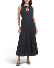 Linen Blend Sleeveless Repeat Midi Dress | Casual Dresses  | Marshalls | Marshalls