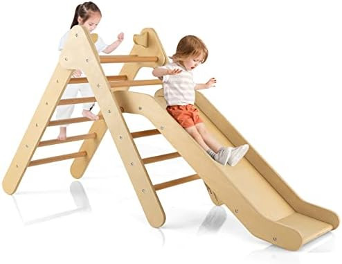 HONEY JOY Triangle Climber with Ramp, Kids Climbing Triangle Ladder for Daycare, Gym & Playground... | Amazon (US)