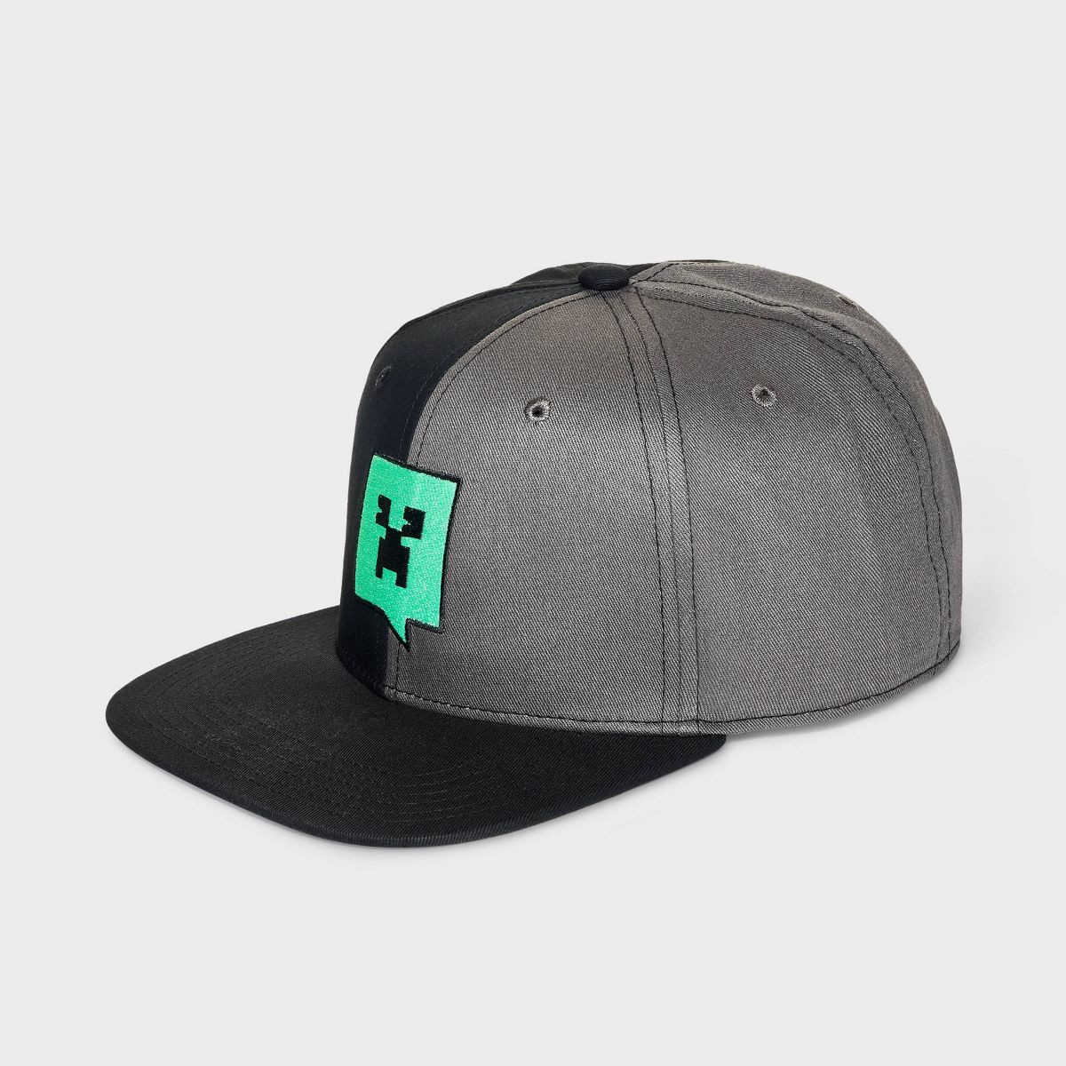 Kids' Minecraft Creeper Flat Brim Hat - Black | Target