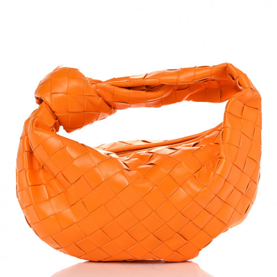 BOTTEGA VENETA Nappa Intrecciato Mini Jodie Hobo Tangerine | Fashionphile