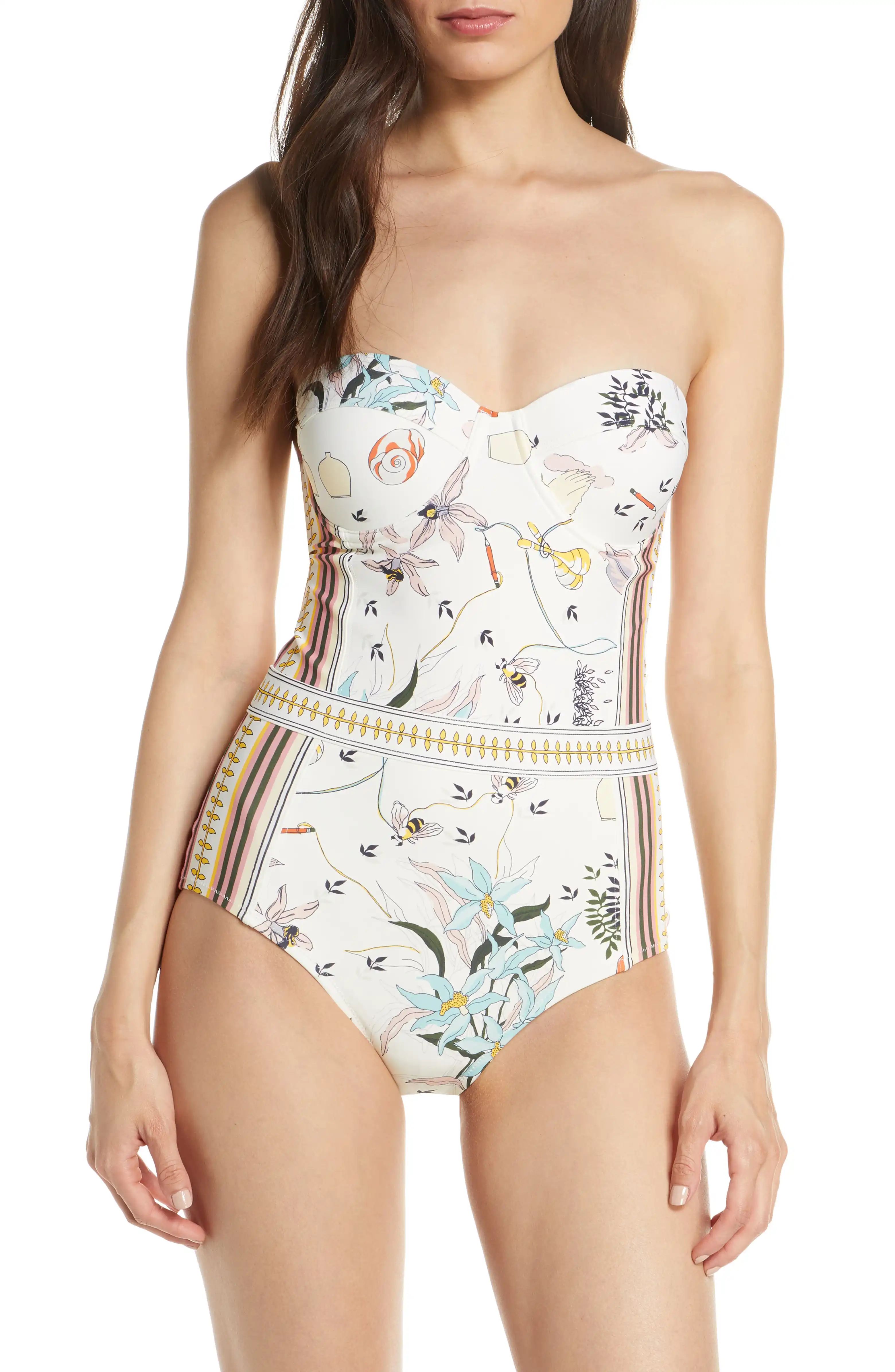 Tory Burch Print Underwire One-Piece Swimsuit | Nordstrom | Nordstrom