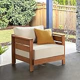 Alaterre Furniture Barton Patio Arm Weather Outdoor Seating with Stain-Resistant and Fade-Proof Cushions-Chair for Deck, Pool or Sunroom, Brown | Amazon (US)