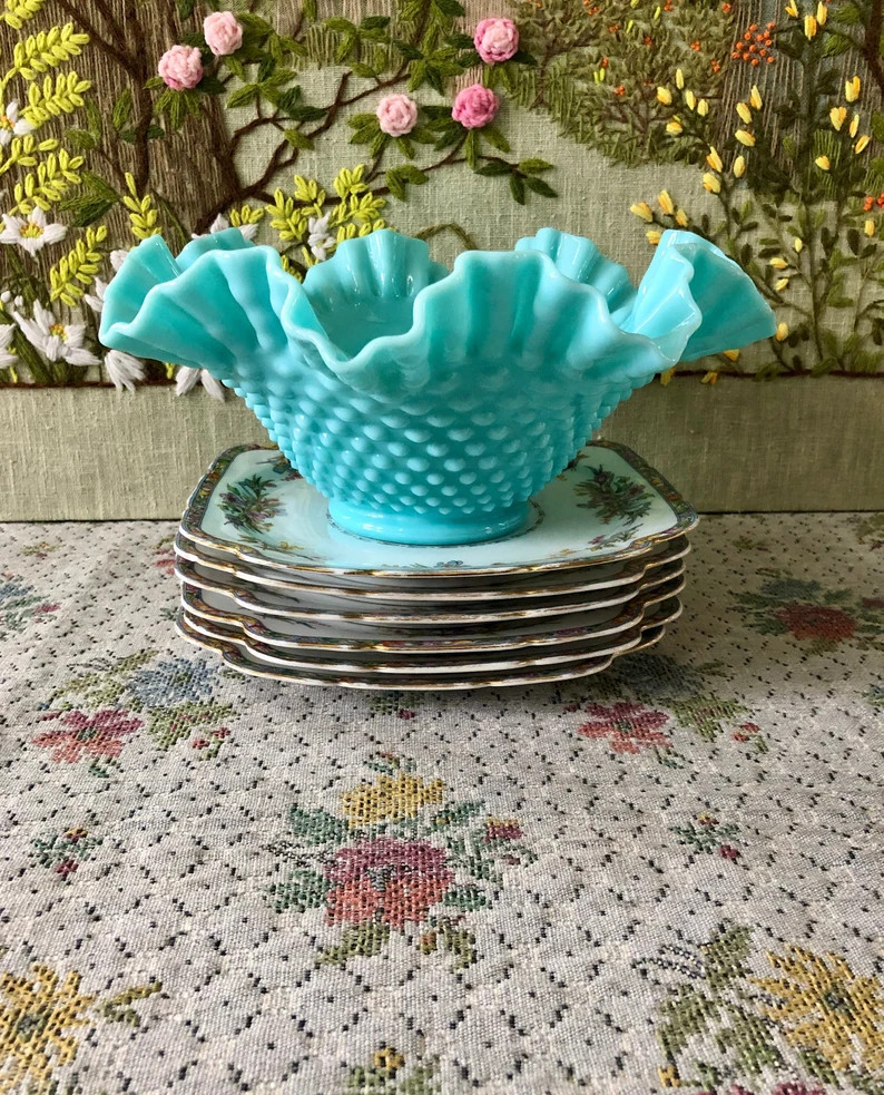 Hobnail Milk Glass Bowl Hobnail Bowl Blue Milk Glass Bowl | Etsy | Etsy (US)