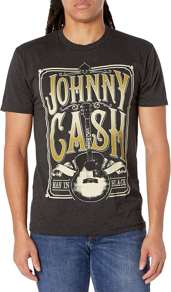 Johnny Cash Unisex-Adult Standard Signature Guitar T-Shirt | Amazon (US)