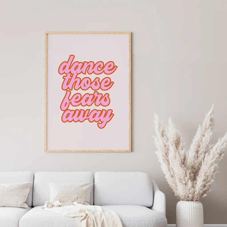 Retro Quote Print, Pink Wall Dorm Décor, Retro Wall Art, Downloadable Print, Quote Wall Art, Pas... | Etsy (US)