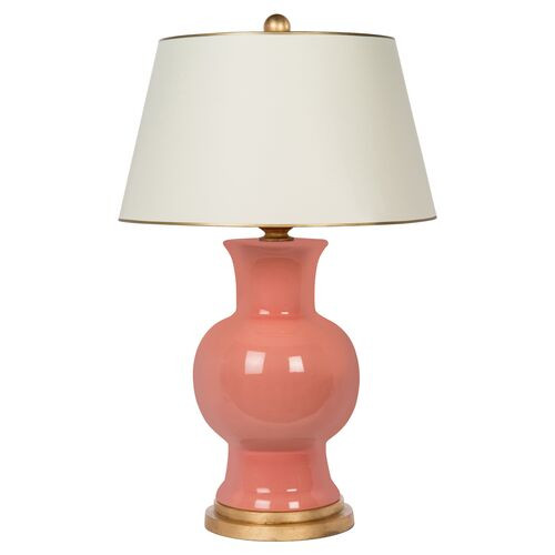 Juliette Table Lamp, Coral/Gold | One Kings Lane