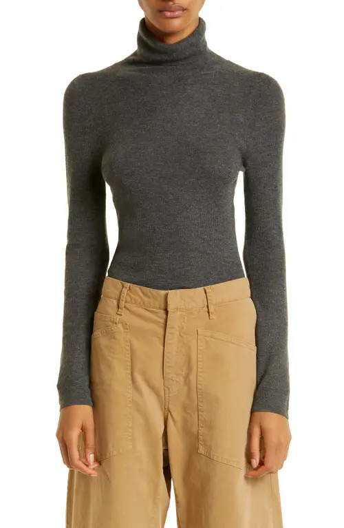 Nili Lotan Lynnette Turtleneck Cashmere Sweater in Charcoal at Nordstrom, Size Medium | Nordstrom
