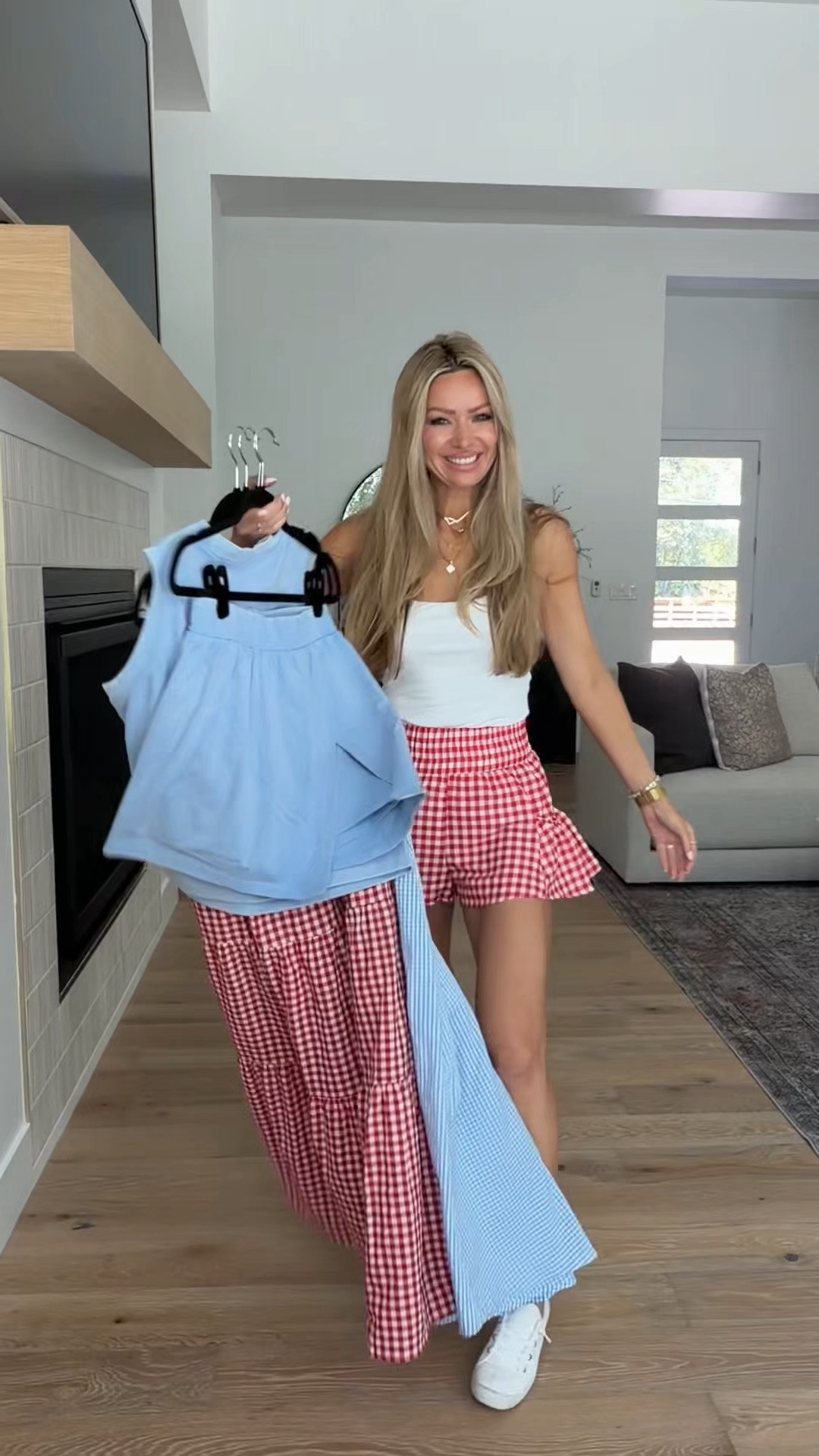 Coastal Americana 🇺🇸❤️🤍💙 Amazon finds that you can wear for 4th of July
Comment AMAZON and I’ll send you that details 

If you’re still looking for the perfect 4th of July outfit, these are the pieces I’d pack for everything from a backyard BBQ to fireworks by the water. Think classic gingham, breezy summer dresses, coastal blues, and effortless red, white & blue styling that feels chic—not costume-y.

✨ Look 1: The cutest gingham shorts + white tank combo
✨ Look 2: A timeless red gingham maxi dress
✨ Look 3: Soft blue gingham for that coastal summer vibe
✨ Look 4: The ultimate sporty Americana set with a pop of red

As a mom on the go, I love outfits that feel festive, comfortable, and easy to wear long after the holiday is over. These Amazon finds check every box. 🇺🇸

Which one are you wearing for the 4th? 1, 2, 3, or 4? ❤️

#AmazonFashion #FourthOfJulyOutfit #AmericanaStyle #CoastalStyle #AmazonFinds