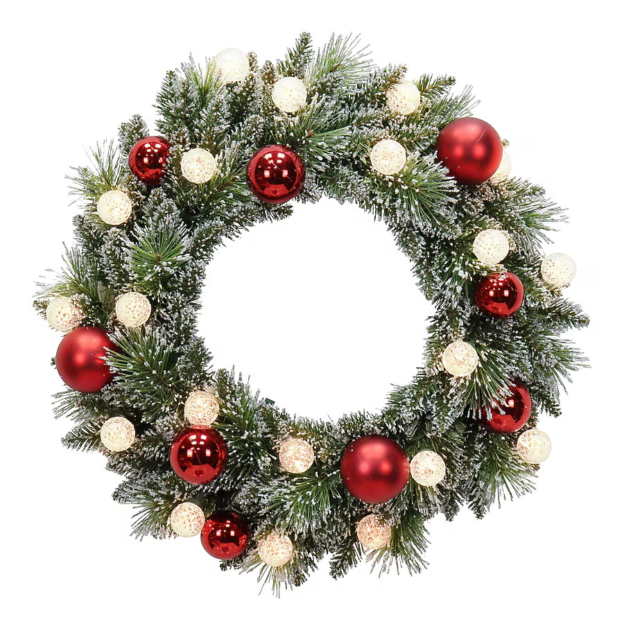 Holiday Living 2-ft Pre-lit Battery Operated Indoor/Outdoor Artificial Christmas Wreath | Lowe's