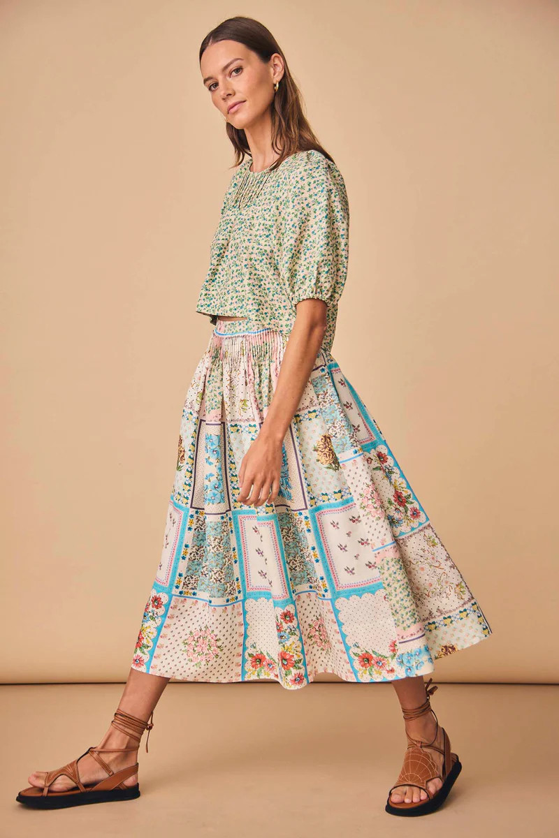 Fallon Skirt | Pleated Midi Skirt | Hunter Bell | Hunter Bell