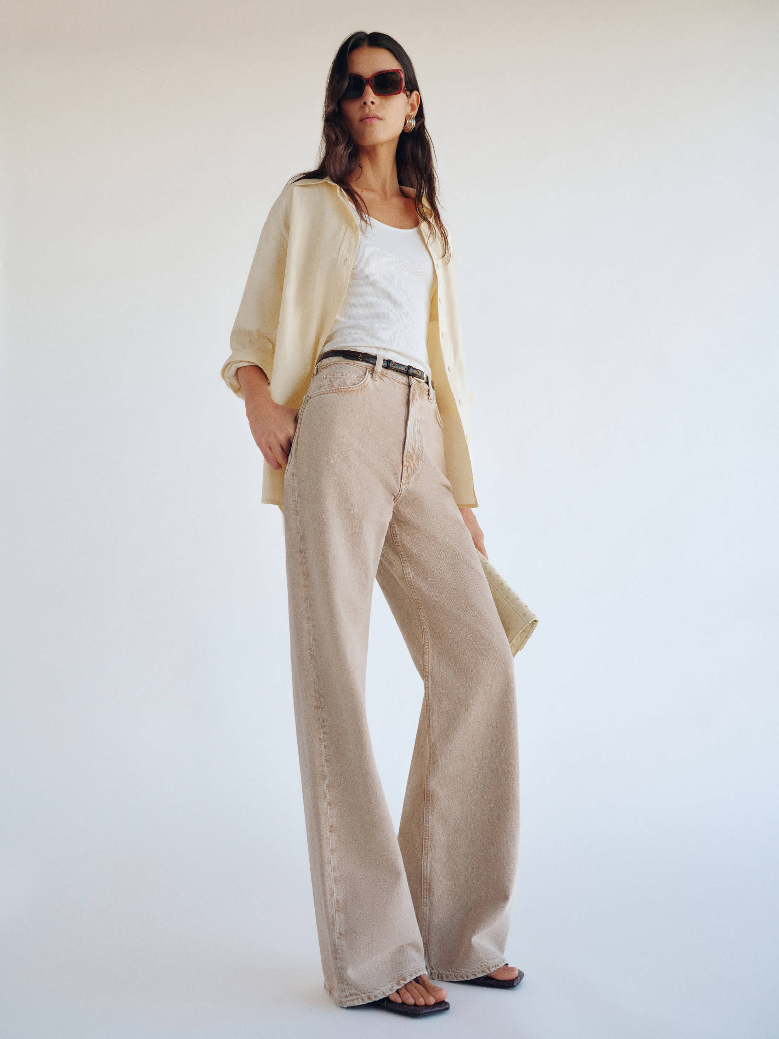 Reformation Cary High Rise Slouchy Wide Leg Jeans Natural Denim 30 | Reformation (Global)