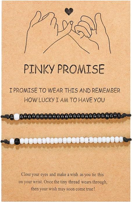 UNGENT THEM Pinky Promise Matching Bracelet for Couples Soulmate Man Distance Relationship Gifts ... | Amazon (US)