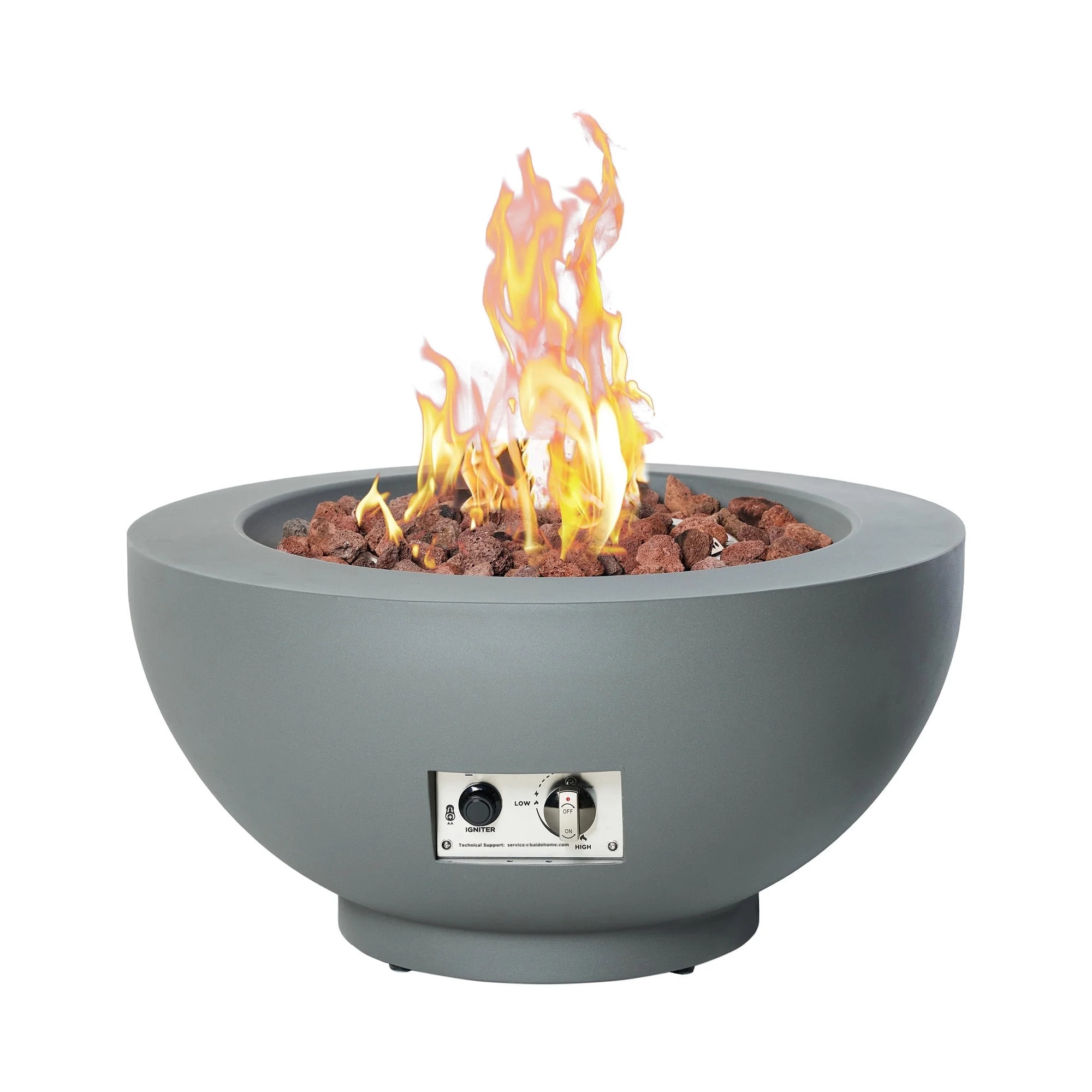 BAIDE HOME 28-inch Propane Fire Pit Table, 58,000 BTU Fire Bowl with Lid, Lava rocks, Cover, pre-... | Walmart (US)