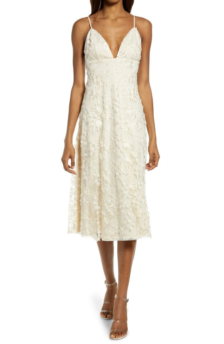 Flourishing Embroidered Lace Fit & Flare Dress | Nordstrom