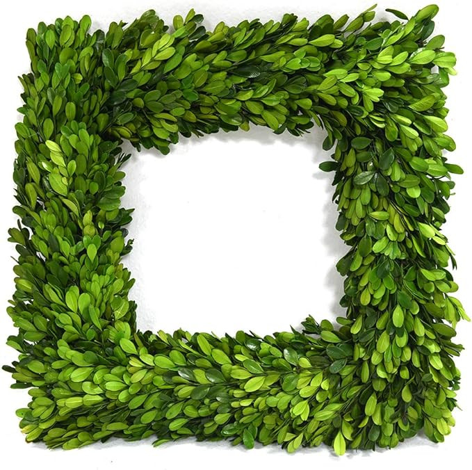 Preserved Boxwood Wreath, Christmas Wreath Wedding Home Decoration, Farmhouse Style Realistic Ful... | Amazon (US)
