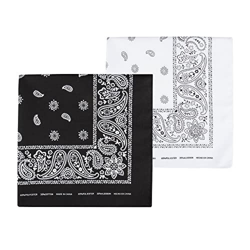 Levi's Mens 100% Cotton Multi-purpose Bandana Gift Sets – Headband, Wrap, Protective Coverage, Black/White, Pack 2 US | Amazon (US)