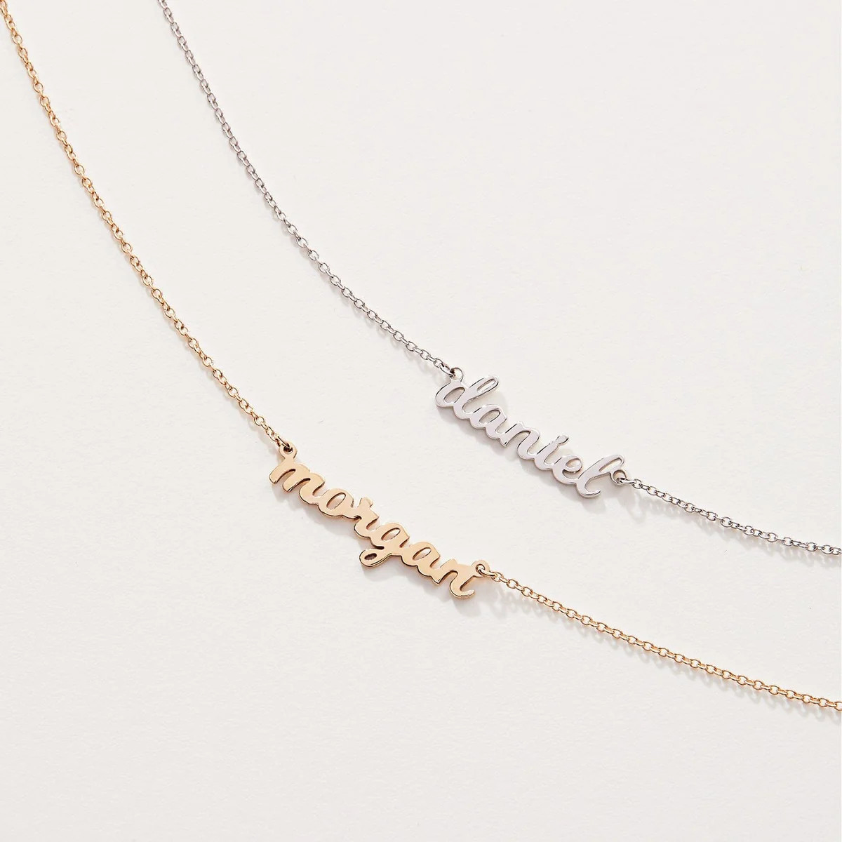 Personalized Script Nameplate Necklace | Tiny Tags