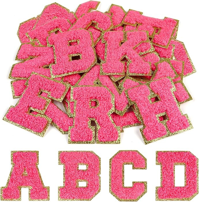 CHRORINE 26/52/104 Pcs Self Adhesive Chenille Letter Patches A-Z, Also Supports Sew or Iron on, E... | Amazon (US)