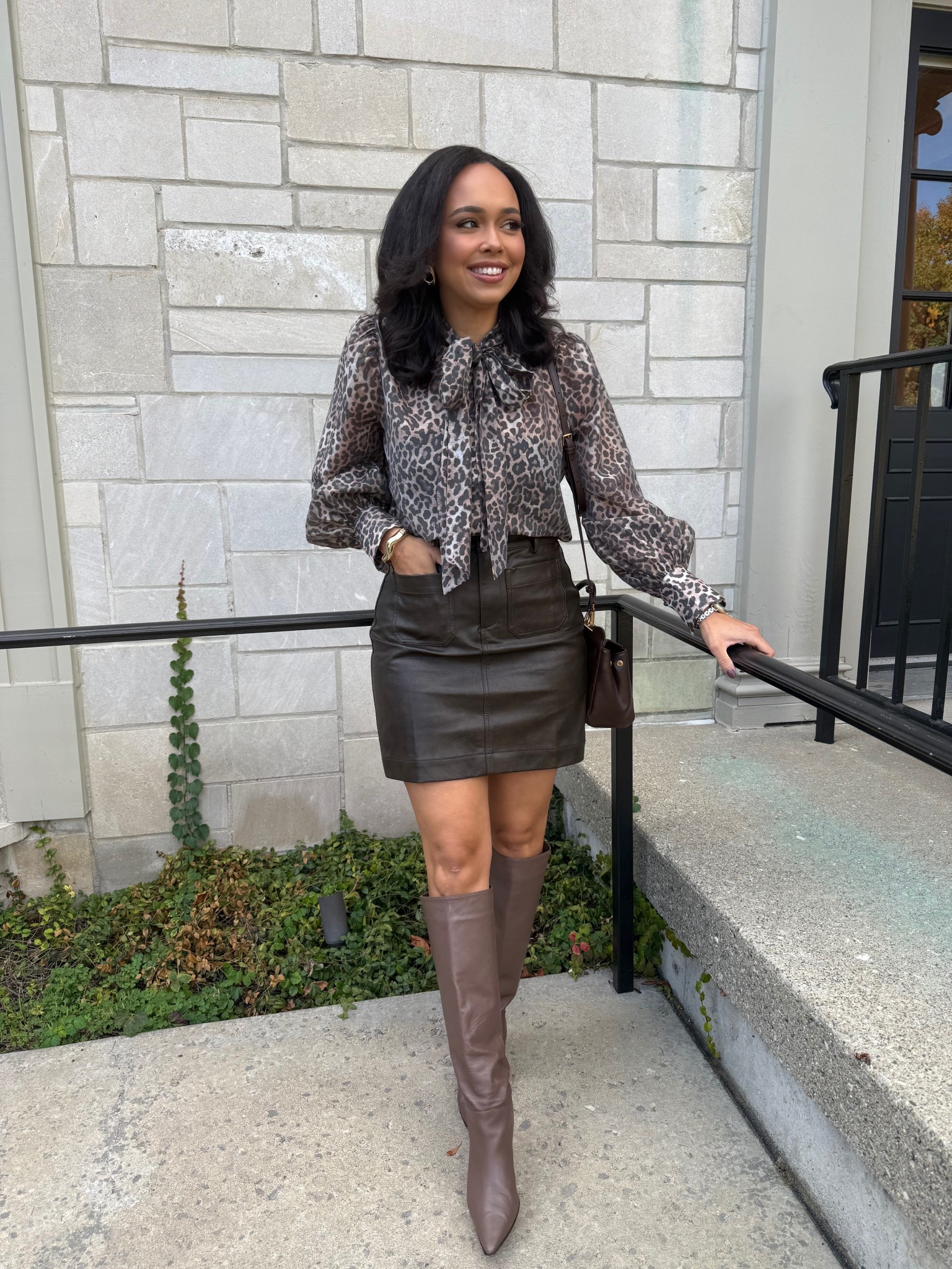 This week’s LOOK for a special event! I’ve been gravitating towards the browns this fall— love this leopard blouse styled with this brown skirt! Both are 30% off today! 🤎 Blouse: Small, Skirt: 0, both are TTS! 

#LTKStyleTip #LTKSeasonal #LTKWorkwear