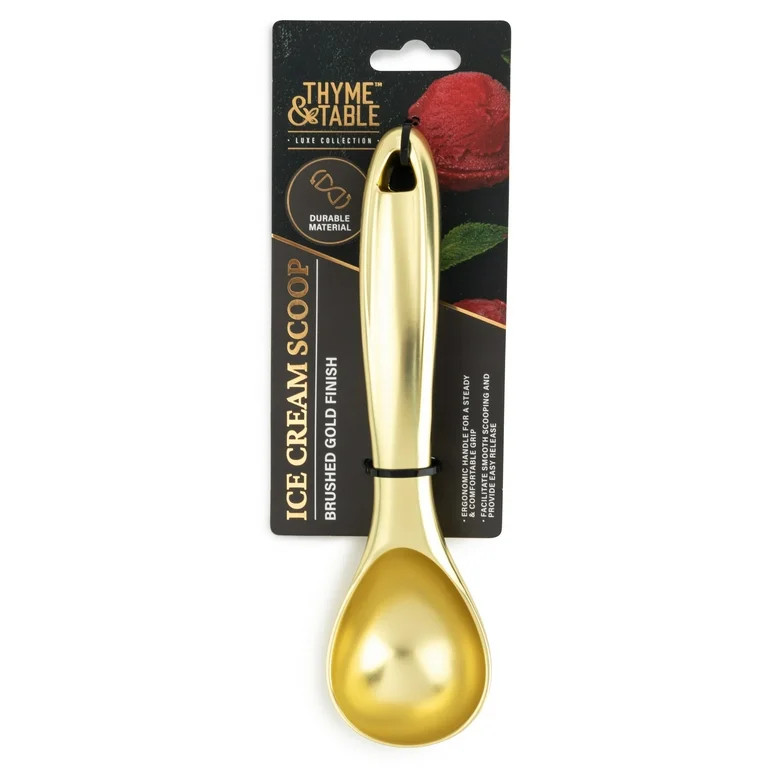 Thyme & Table Ice Cream Scoop with Brushed Gold Finish and Comfortable Grip | Walmart (US)