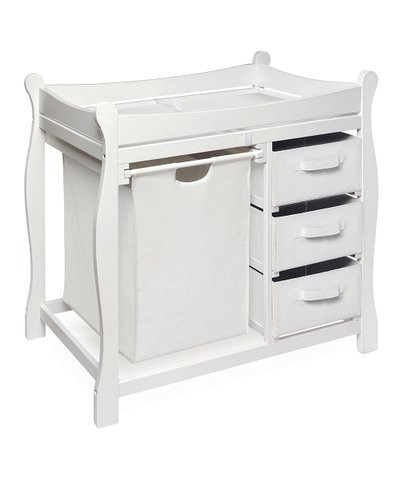 White Sleigh Three-Drawer Changing Table | Zulily