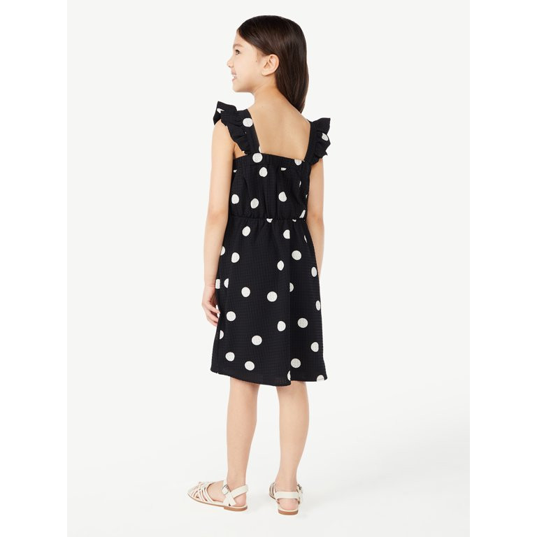 Scoop Girls Mommy & Me Polka Dot Dress with Flutter Sleeves, Sizes 4-12 | Walmart (US)