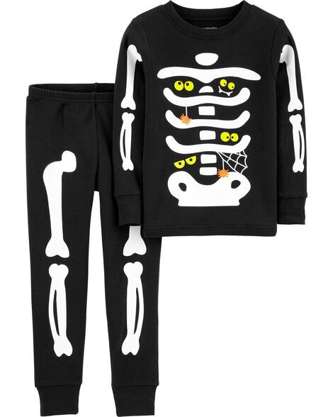 Carter's Baby Girls 2-Piece Glow Skeleton 100% Snug Fit Cotton Pajamas 18M Black | Carter's