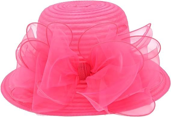 Lady Church Derby Dress Cloche Hat Fascinator Floral Tea Party Wedding Bucket Hat S051 | Amazon (US)