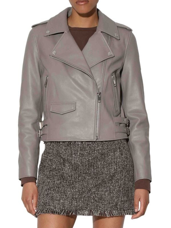 Notch-Collar Leather Moto Jacket | Saks Fifth Avenue OFF 5TH