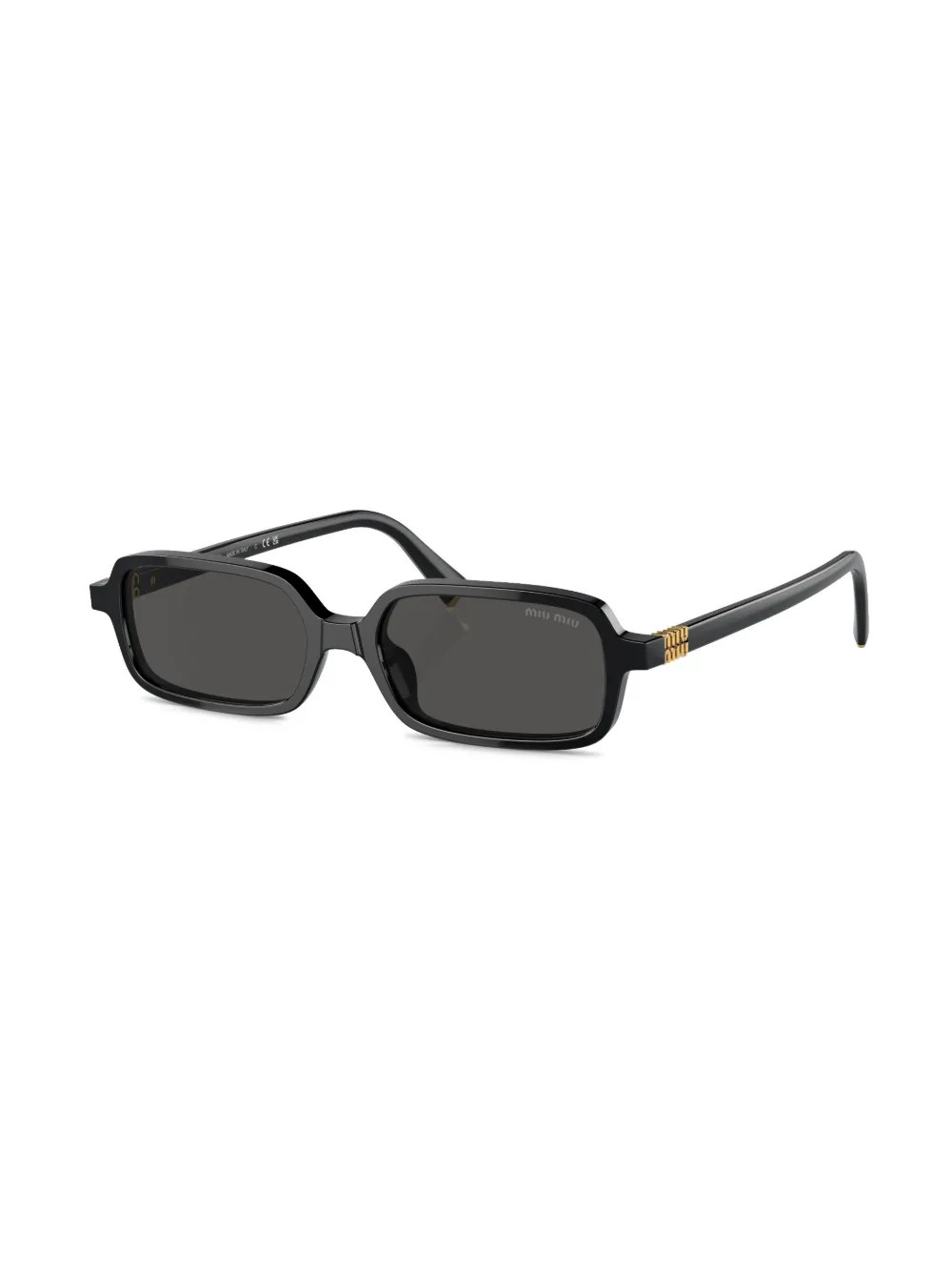 Miu Miu Eyewear Rectangle Frame Sunglasses | Black | FARFETCH | Farfetch Global