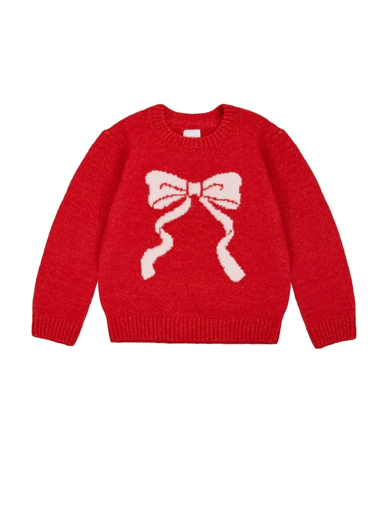 Wonder Nation Toddler Girls Holiday Fair Isle Sweater, Sizes 12M-5T | Walmart (US)