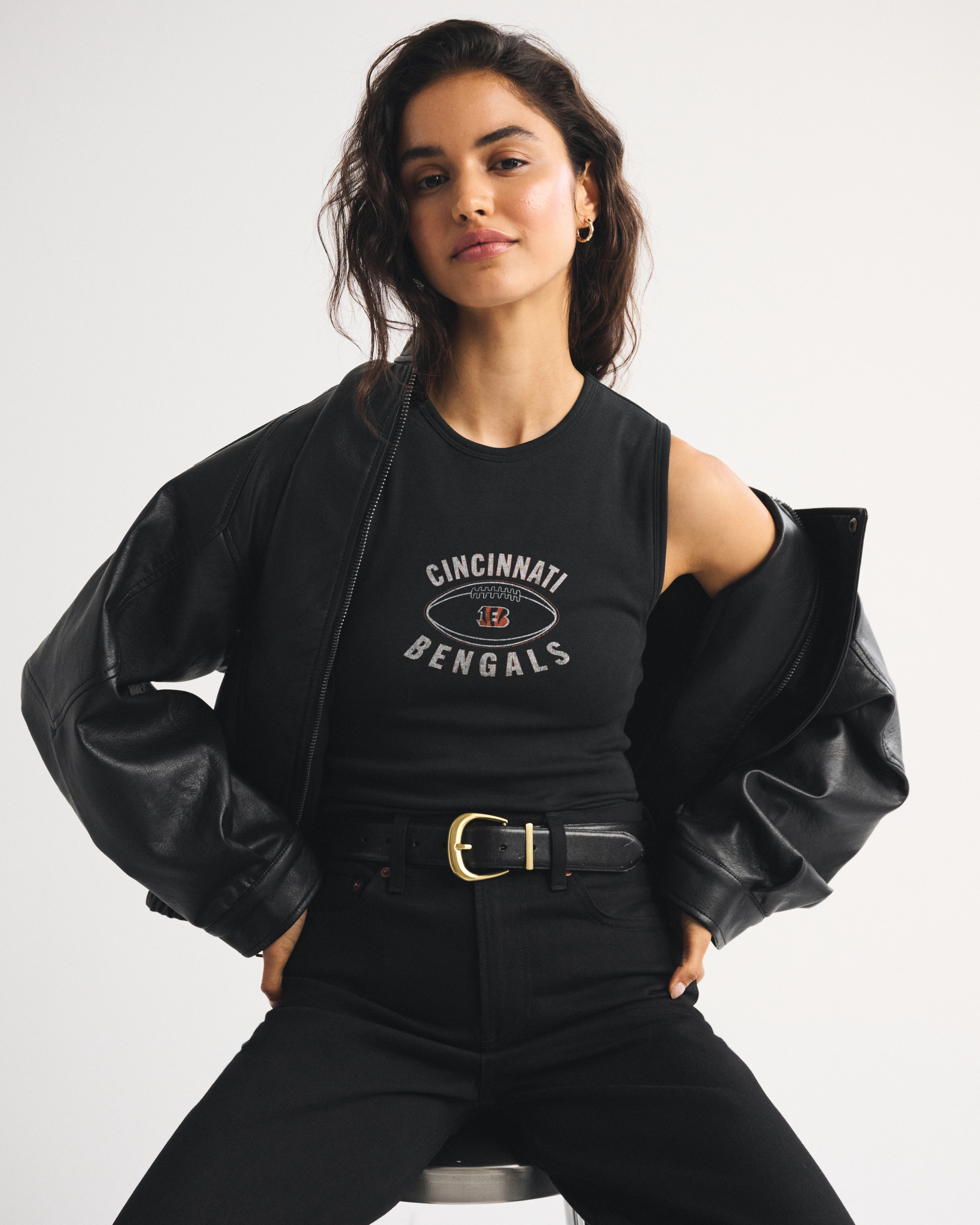Cincinnati Bengals Bra-Free Rib High-Neck Tank | Abercrombie & Fitch (US)