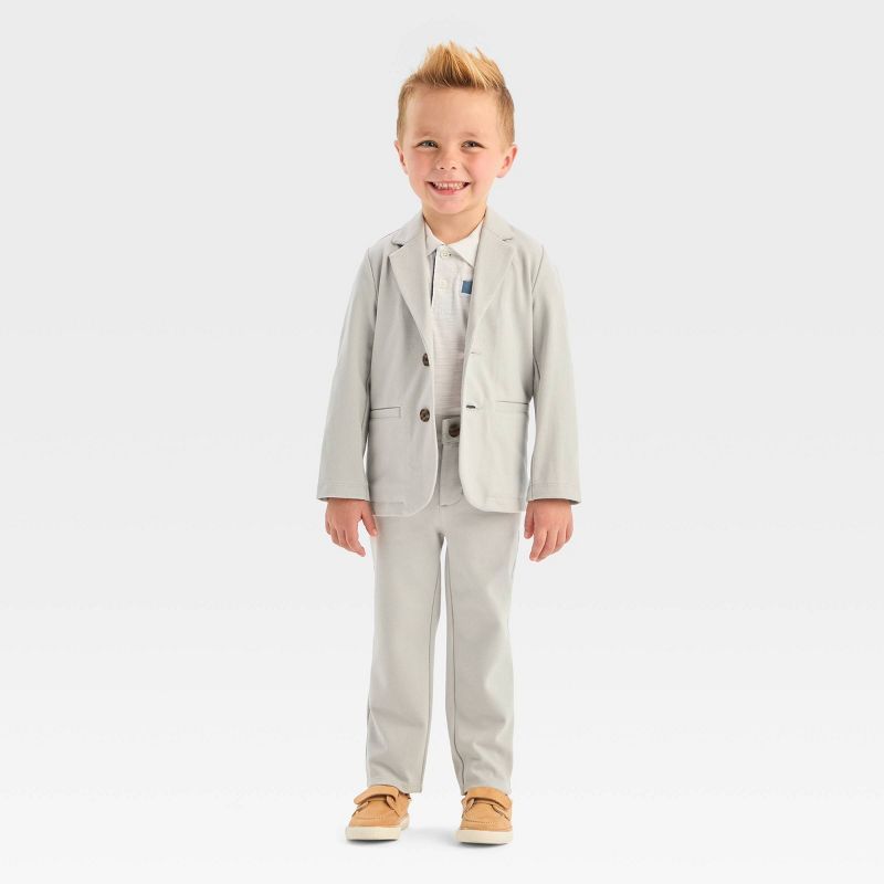 Toddler Boys' Stretch Knit Blazer - Cat & Jack™ Light Gray | Target