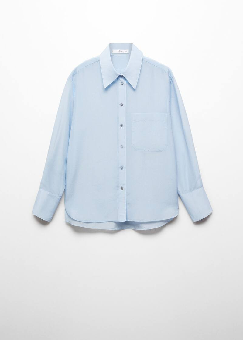 Oversized silk cotton shirt -  Women | Mango USA | MANGO (US)