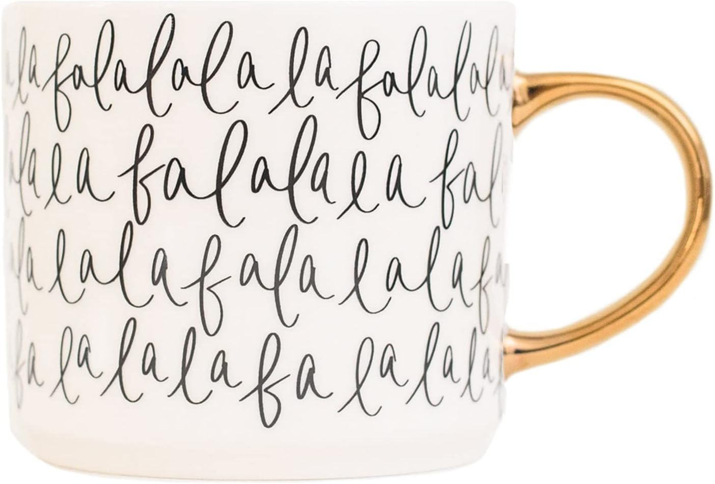 Sweet Water Decor Fa La La Tile Coffee Mugs | Christmas Coffee Mugs | 17oz Gold Handle Coffee Cup... | Amazon (US)