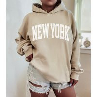 New York Hoodie Boho, Fan Crewneck Sweatshirt, Distressed Vintage, Gift, College Student, Sand Color | Etsy (US)