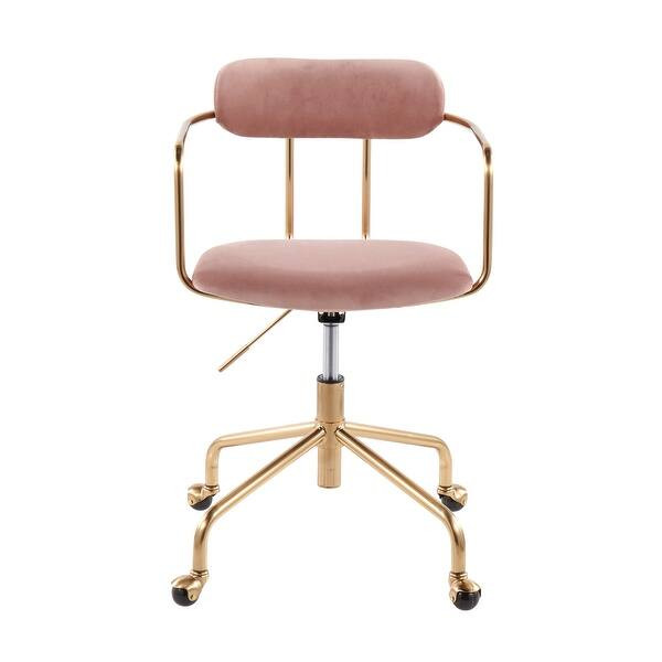 Carson Carrington Gallivare Velvet Task Chair - N/A - Pink/Gold | Bed Bath & Beyond